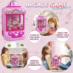 Mini Machine à Pince Licorne pour Enfants : Jeu dArcade avec Peluches et Bonbons!