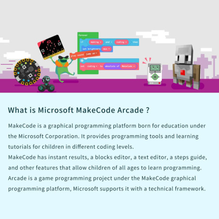 Console Rétro Programmable ELECFREAKS: Apprenez à Coder en Blocs & Python! Idéal STEM