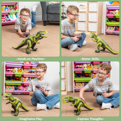 Robot Dinosaure JOYIN T-Rex Télécommandé avec Son et Lumière