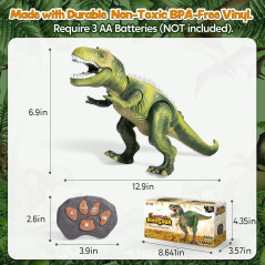 JOYIN Remote Control T-Rex Dinosaur Toy with Light & Roaring Sound