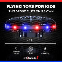 Drone Force1 Scoot LED - Mini Drone Sensor Mains Rouge/Bleu