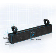 Barre Son BOSS BRT26A 26 Bluetooth Étanche IPX5 ATV UTV