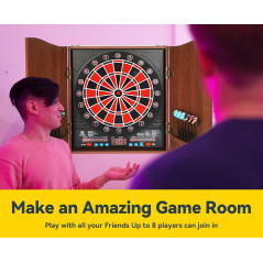 Electronic Dart Board LED Digital Scoreboard for Adults – 8 Players, 34 Games