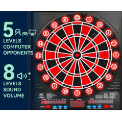 Electronic Dart Board LED Digital Scoreboard for Adults – 8 Players, 34 Games