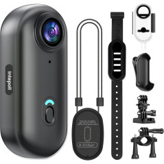 Caméra 4K Mini Étanche 128GB Sport Vlog Vélo Casque Noir