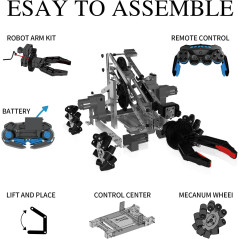 Robot Bras Robotique 360° Télécommandé - Kit STEM 103 pcs