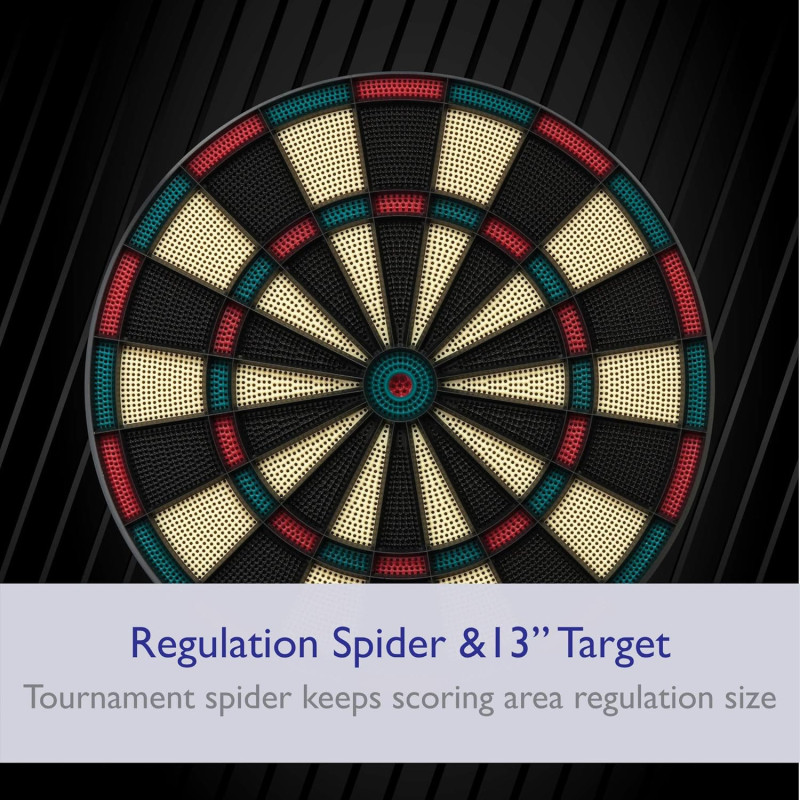Fat Cat Electronic Dartboard 15+ Jeux, Auto-Score, Compact