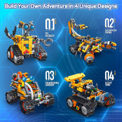 Kit Robot Rechargeable 4-en-1 pour Enfants & Adultes, 588 pcs