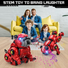 Chien Robot Télécommandé Interactif: Danse, Musique & Acrobaties! Le Cadeau STEM Amusant dès 5 Ans!