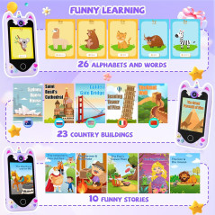 Smartphone Enfant Fille 3-6 Ans - Cadeau Noël & Anniversaire