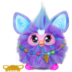 Purple Furby Interactive Plush Toy with 15 Fashion Accessories for Kids
