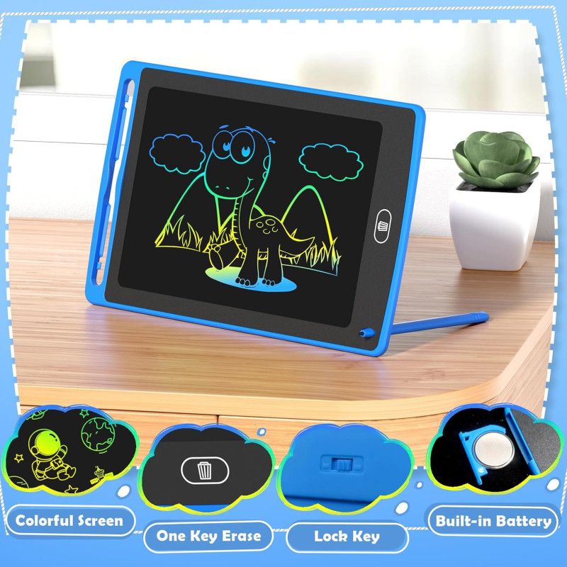 4-Pack 8.5 LCD Writing Tablets for Kids | Educational Doodle Boards