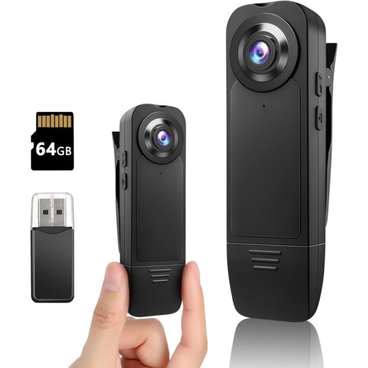 Mini Body Camera: 1080P, 10-Hour Recording, Motion Detection & 32GB Card Included! Mini Body Camera: 1080P, 10-Hour Recording, Motion Detection & 32GB Card Included!