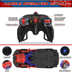 Voiture Télécommandée Transformable BLUEJAY 1:18 Cadeau Garçons
