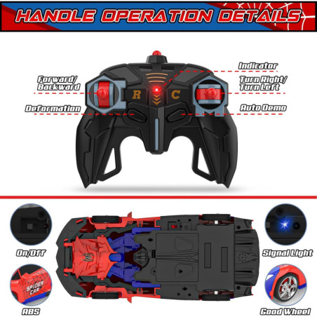 Voiture Télécommandée Transformable BLUEJAY 1:18 Cadeau Garçons