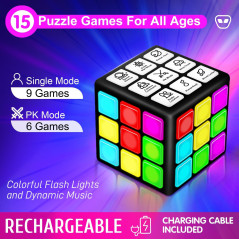 Console de Jeu Rechargeable Cube - 15 Jeux Cerveau & Mémoire