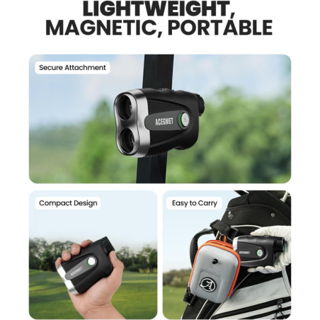 Télémètre de Golf ACEGMET PF2C: Précision Ultime, 870 Yards, Rechargeable, avec Vibration!
