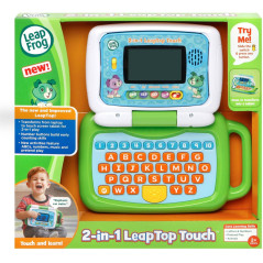 LeapFrog 2-in-1 LeapTop Touch Green – Interactive Learning Laptop
