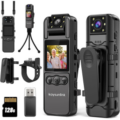 Caméra Corps 1080P FHD Portable 128GB avec Audio Vidéo