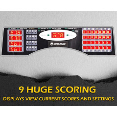 WIN.MAX Electronic Dart Board Cabinet Set – LED Soft Tip Dartboard for Adults