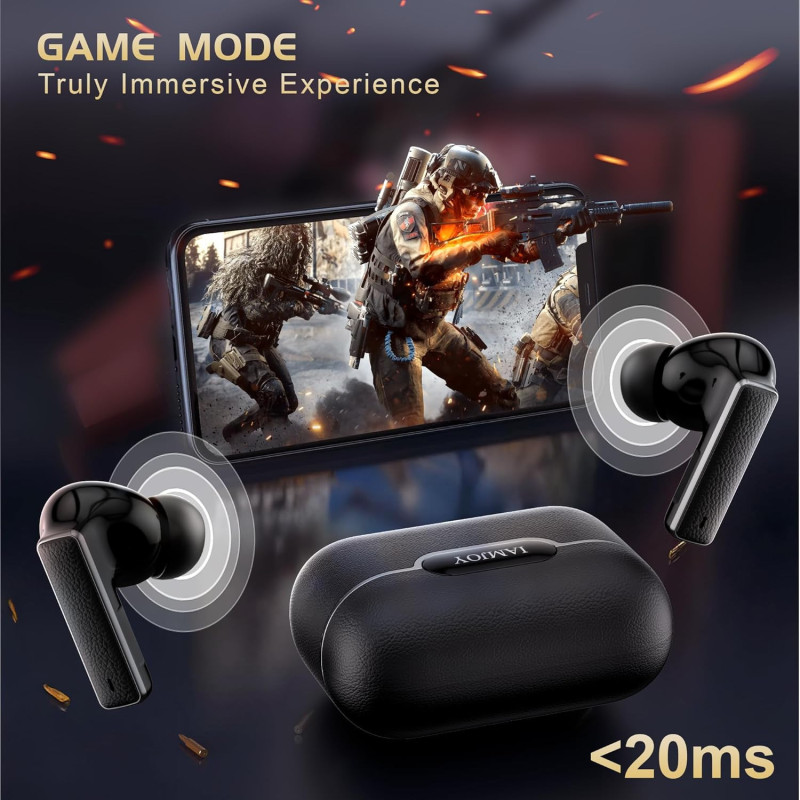 Écouteurs Gaming IAMJOY 35h, ANC, Latence 20ms, Multi-Compatibles