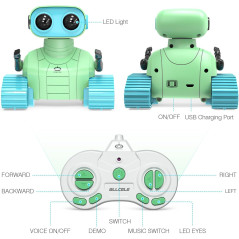 ALLCELE Rechargeable RC Robot Toys for Kids with Music & LED Eyes