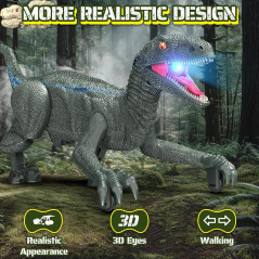 Remote Control Dinosaur Toy for Kids 3-5 – Realistic, Rechargeable, 3D Eyes