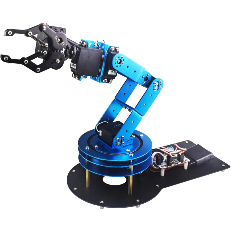 Kit Bras Robotisé 6DOF avec 5 Servos, Contrôle PC & Tutoriel