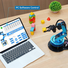 Kit Bras Robotisé 6DOF avec 5 Servos, Contrôle PC & Tutoriel