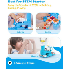WhalesBot A3 12-in-1 STEM Coding Robot Kit for Kids Ages 3-6