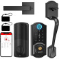 Smart Lock Front Door - SMONET Keyless Entry, Fingerprint, Bluetooth, Alexa-Compatible, Black Deadbolt Set Smart Lock Front Door - SMONET Keyless Entry, Fingerprint, Bluetooth, Alexa-Compatible, Black Deadbolt Set