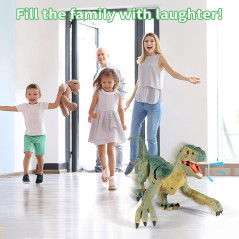Dino Télécommandé VERTOY - Jouet Velociraptor Lumière & Son