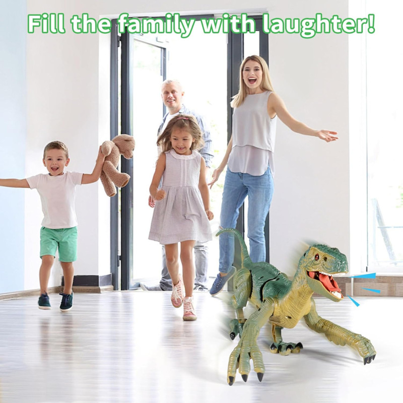 Dino Télécommandé VERTOY - Jouet Velociraptor Lumière & Son