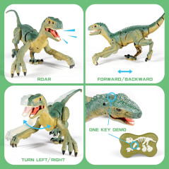 Dino Télécommandé VERTOY - Jouet Velociraptor Lumière & Son