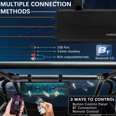 Barre Son UTV 17 Bluetooth RGB Étanche IP65 pour Polaris RZR