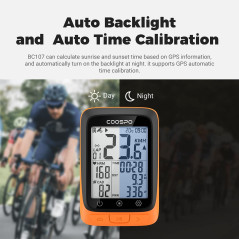 COOSPO Wireless GPS Bike Computer with Bluetooth, Waterproof & Backlight