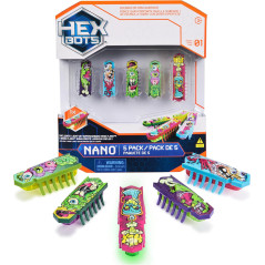 HEX BOTS Nano 5 Pack - Mini Robots Sensoriels pour Enfants & Chats