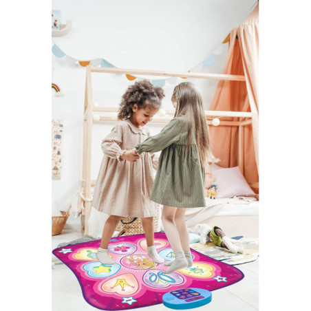 Tapis de danse SUNLIN avec LED, musique intégrée, volume réglable, 3 niveaux de difficulté (3-12 ans)