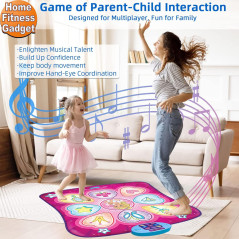 SUNLIN Dance Mat - LED Dance Pad with Music & 3 Challenge Levels for Kids