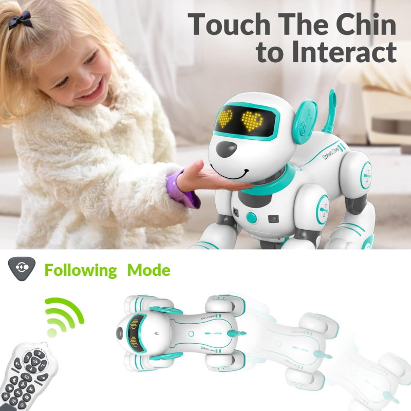STEMTRON Programmable Robotic Pet Dog & Cat with Touch, LED & Music