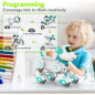 STEMTRON Robot Animal Programmable Télécommande Interactive Chien & Chat RC LED Danse Musique