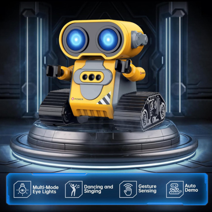 Hamourd Robot Jouet Télécommandé avec Démo Auto, Capteur Gestes, Bras Flexibles, Danse & Musique Hamourd Robot Jouet Télécommandé avec Démo Auto, Capteur Gestes, Bras Flexibles, Danse & Musique
