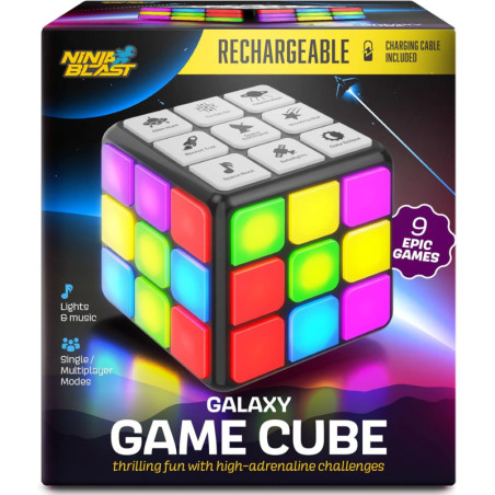 Rechargeable Game Activity Cube with 9 Brain & Memory Games – Toys for Kids Ages 6-12 – Birthday Gift Idea