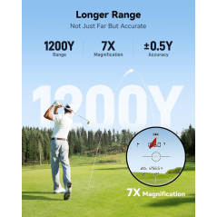REDTIGER Mini Golf Range Finder 1200 Yards, IP65 Waterproof & Slope
