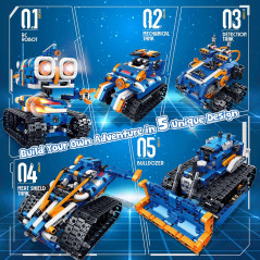 Kit Robot STEM 5-en-1, 560 pcs, contrôle APP pour enfants 8-14 ans