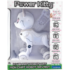 LEXiBOOK Power Kitty® - Robot Chat Télécommandé Programmable avec Lumières et Sons, Blanc/Rose