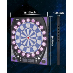 Electronic Dart Board with Bright Display, Multiple Games & 12 Soft Tip Darts