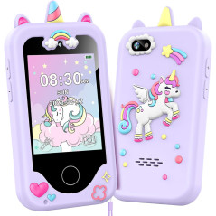 Téléphone Enfant Fille 3-10 ans Jouet Éducatif Violet 8GB