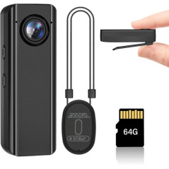 Mini Body Camera 64GB 4K 30FPS Wearable POV Camcorder for Sports & Vlogging