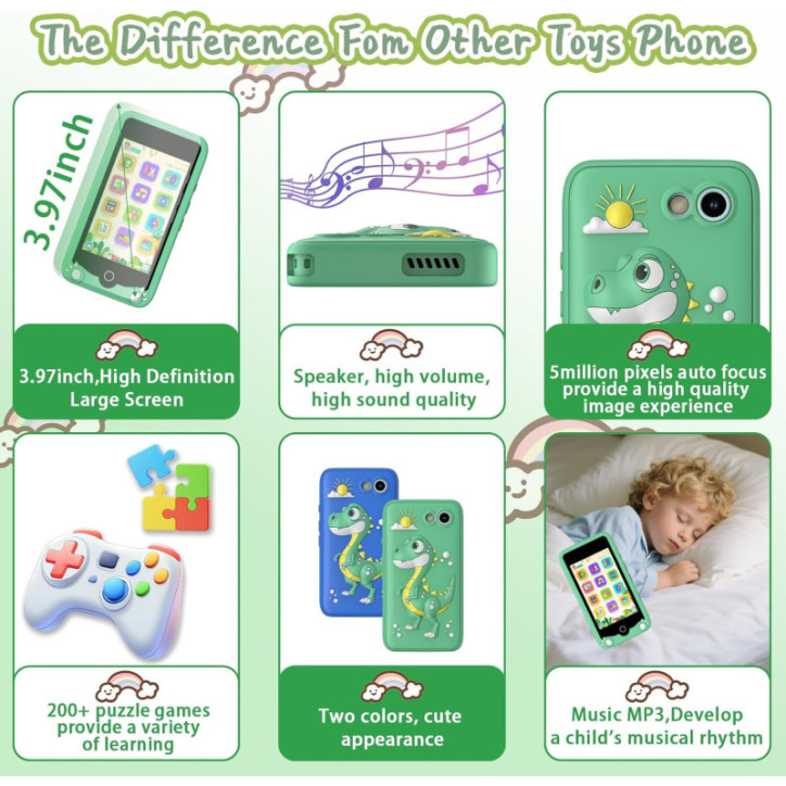 The perfect educational smartphone: 200 games, dual HD camera, parental control & long battery life